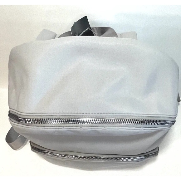 INC Backpack Grey Adjustable Strap Zip Pockets Large Spacious Ava New - Picture 5 of 11